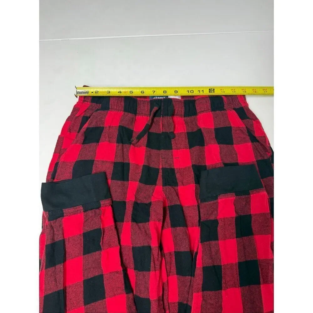 Old Navy Men’s Flannel Jogger Pajama Pants Sleep Lounge Red Black Plaid Sz M